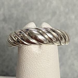 KABANA 925 Sterling Silver Vintage Twisted Dome Band Ring Sz 7 Old Money Dainty